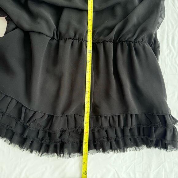RUDSAK Black Goth Mini Dress Halter Ruffles Chiffon Sheer - Picture 6 of 16